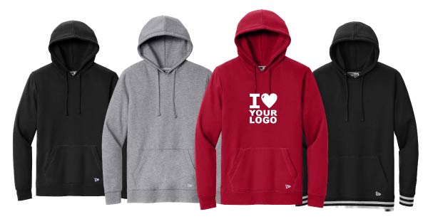 Image of a black, Gray, red and black hoodie. The red hoodie has an 